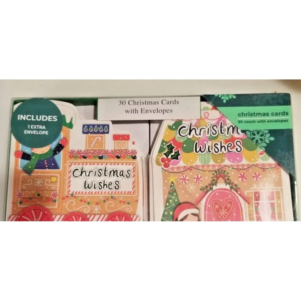 Merry Christmas Cards & Envelopes General Any One Any Age Festive & Fun 30 Count